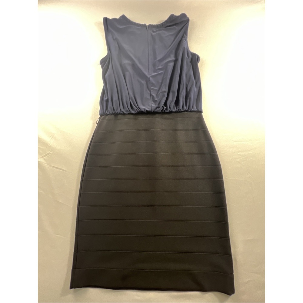Joseph Ribkoff Navy Blue Black Sleeveless Bandage Skirt Dress Size 12 - Picture 13 of 13